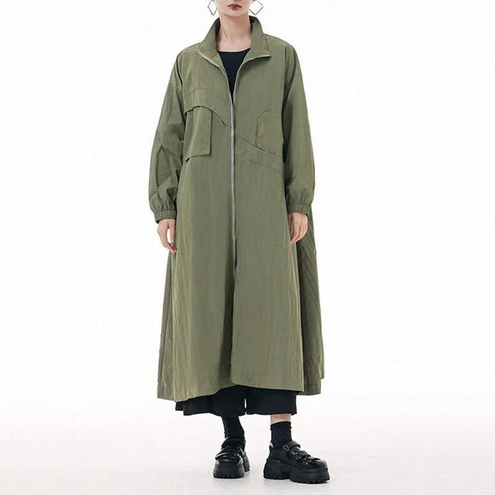 Shopfluxpro NZ Stylish Army Green Trench Coat for Kiwi Fashionistas