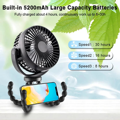 Compact Octopus Mini Fan - Powerful, Versatile, and Portable Cooling Companion