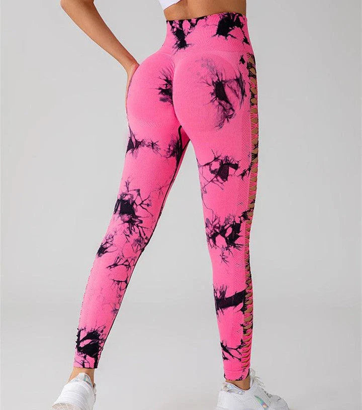 Tie-Dye Yoga Pants with Butt Lift and High Waist for Kiwi Ladies