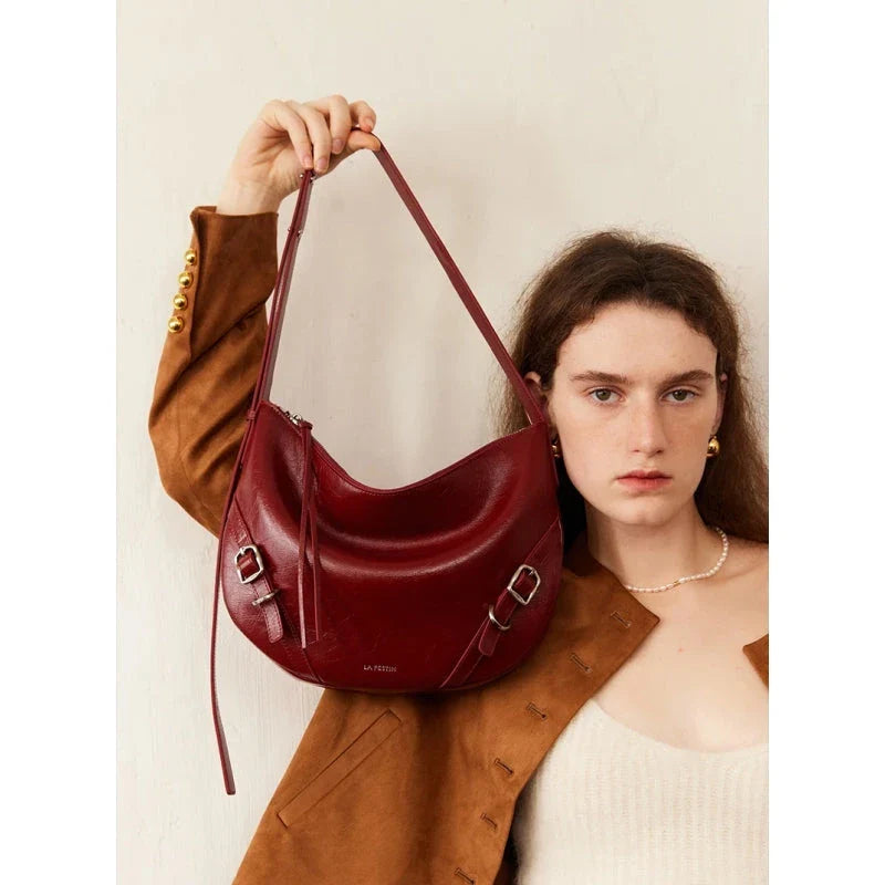 Stylish and Versatile NZ Leather Crossbody Bag by Trendha with Chic Design, Spacious Compartment, and Secure Zipper Closure