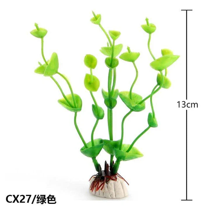 Artificial underwater grass decoration for aquariums, made of durable PVC with realistic-looking green fronds.