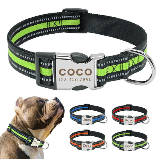 Striped reflective dog collar in vibrant red color, designed for the active New Zealand lifestyle