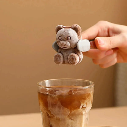 Adorable bear-shaped ice cube mold made of premium silicone for creating unique Kiwi-inspired frozen treats