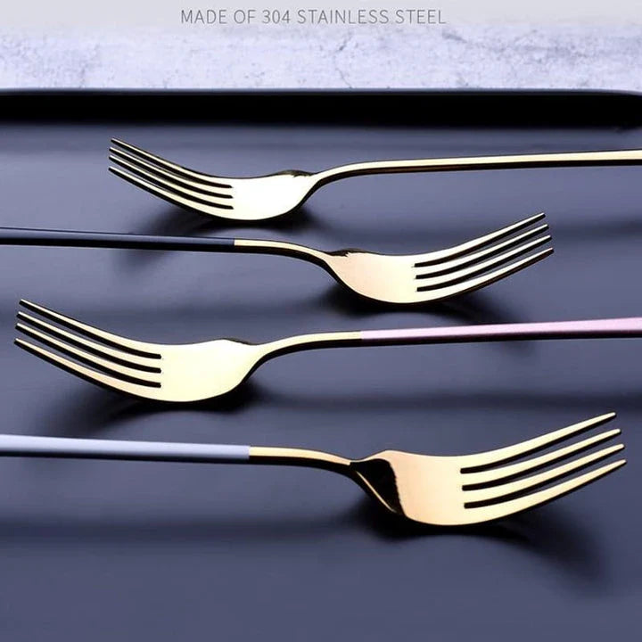 Premium Kiwi-designed portable cutlery set made of durable stainless steel in elegant gold, silver, pink, or white finishes