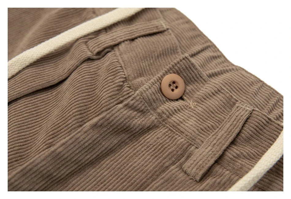 Stylish retro-inspired corduroy casual pants in a straight-leg fit, perfect for the laid-back Kiwi lifestyle.