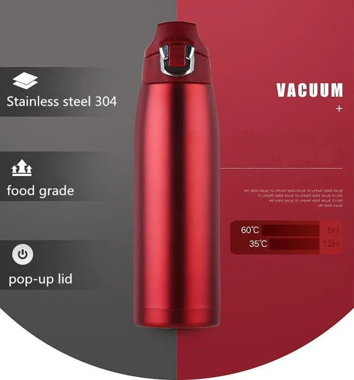 Premium stainless steel insulated thermos bottle with 900ml capacity, vacuum-sealed design, and eco-friendly BPA-free materials