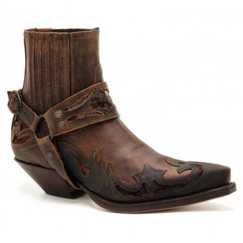 Stylish mid-heel knight boots in black, coffee, brown, and red-brown colours for Kiwi gents