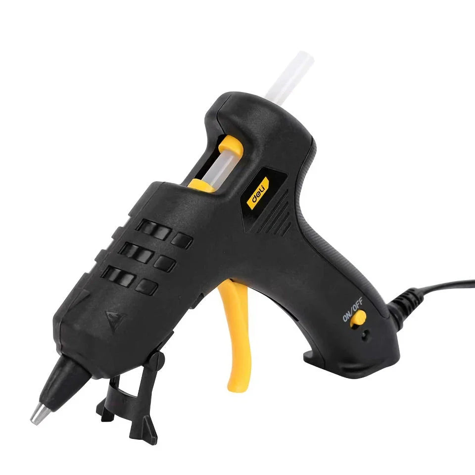 Compact and Powerful Glue Gun for DIY and Industrial Use with Aluminium Nozzle and Anti-Tipping Bracket