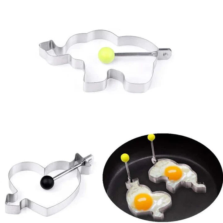 Stylish stainless steel fried egg shaper in various shaped designs, perfect for creating fun and visually appealing fried eggs for Kiwi breakfast and brunch