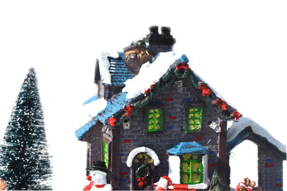 Luminous resin Christmas house decorations with a glowing, festive design