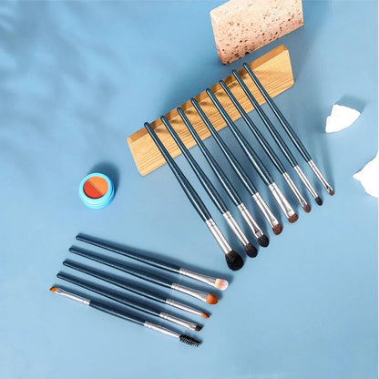 Versatile 13-Piece Eye Makeup Brush Set with Premium Natural and Synthetic Bristles for Seamless Blending, Precise Lining, and Natural Brow Grooming