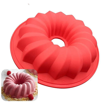 Flower-shaped silicone cake molds in vibrant colors, perfect for baking unique and eye-catching treats in New Zealand