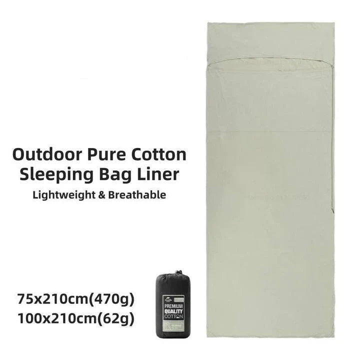 Premium cotton sleeping bag liner in various colours, perfect for Kiwi travellers and outdoor enthusiasts