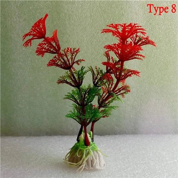 Multicoloured artificial aquarium plants in various types and sizes, perfect for enhancing the beauty of Kiwi fish tanks