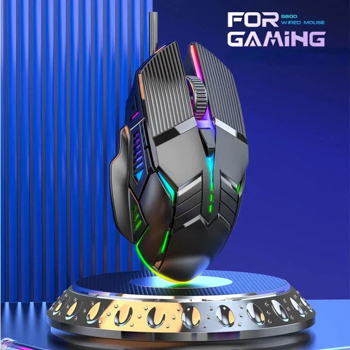 Ergonomic RGB Wired Gaming Mouse with adjustable DPI, comfortable design, and vibrant backlighting for immersive gaming sessions