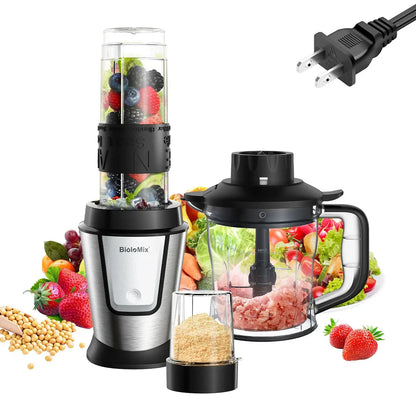 Versatile 3-in-1 Food Processor with Blender, Chopper, and Grinder Attachments