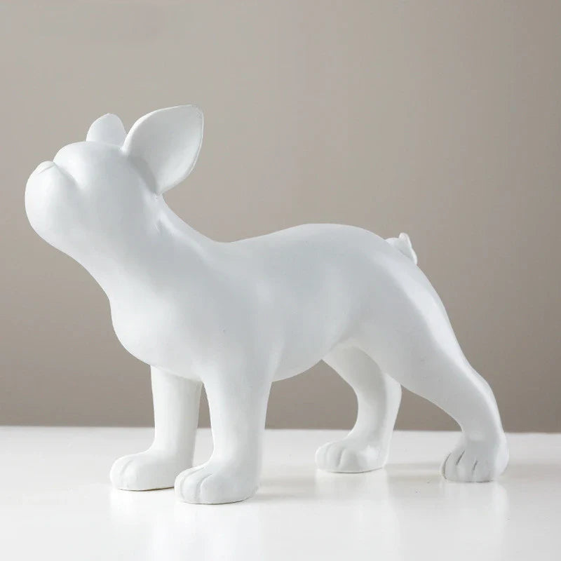 Stylish geometric ornaments in various Scandinavian-inspired designs, including white and colored bull terriers, dachshunds, human figurines, and animal-themed patterns