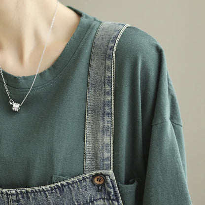 Trendy denim pants with embroidered straps for women, available in light blue color and various sizes from M to XXL