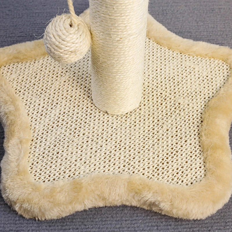 Compact cat scratching post with sisal rope and soft carpet base, perfect for New Zealand homes