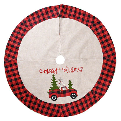 Premium 120cm linen Christmas tree skirt with elegant design, perfect for Kiwi holiday decor