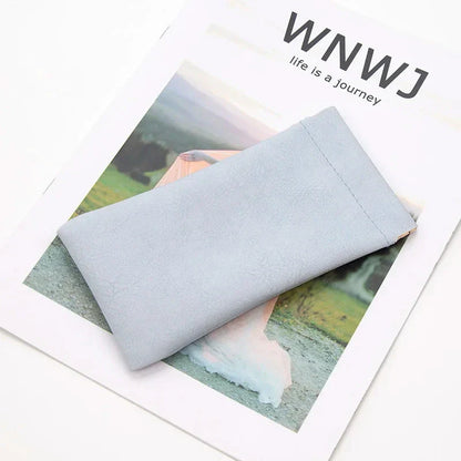 Soft PU leather glasses pouch in various colours for protecting and storing sunglasses and reading glasses