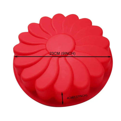 Flower-shaped silicone cake molds in vibrant colors, perfect for baking unique and eye-catching treats in New Zealand