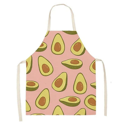 Avocado printed kitchen bib made from high-quality cotton, providing excellent protection and Kiwi-inspired style for Kiwi cooks and entertainers.