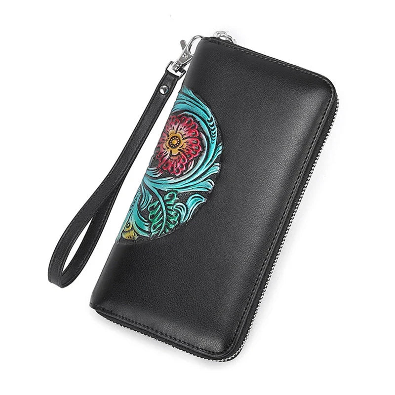 Premium bovine split leather wallet and passport holder with hidden compartments, security features, and stylish Korean-inspired design