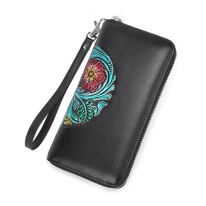 Premium bovine split leather wallet and passport holder with hidden compartments, security features, and stylish Korean-inspired design