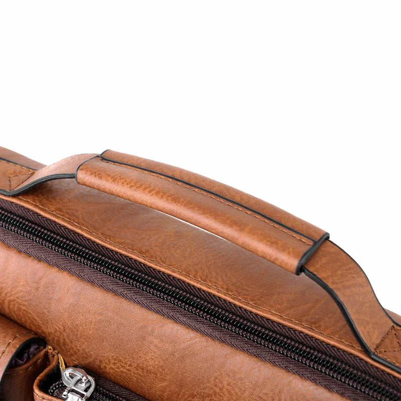 Stylish and practical one-shoulder messenger bag made from premium PU leather with multiple internal pockets and compartments for organised storage.