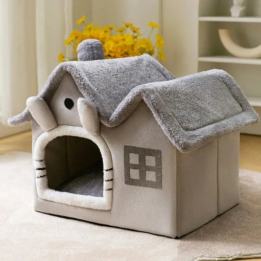 Cosy Cat Cave Bed with plush PP Cotton filling and velvet exterior, providing a warm and secure retreat for cats and small dogs