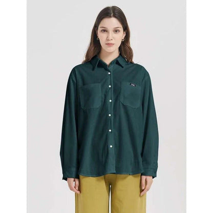 A stylish autumn corduroy blouse with a sleek, straight pattern and a variety of Kiwi-friendly colours.