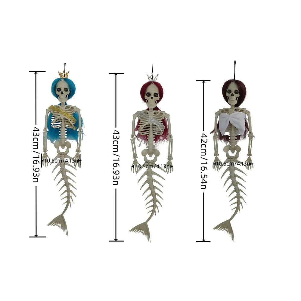 Hanging mermaid bone pendant decoration for outdoor Kiwi courtyards and gardens in various colours