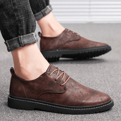Stylish and comfortable men's low-top lace-up shoes with artificial PU upper and rubber sole, available in classic Kiwi-friendly colours