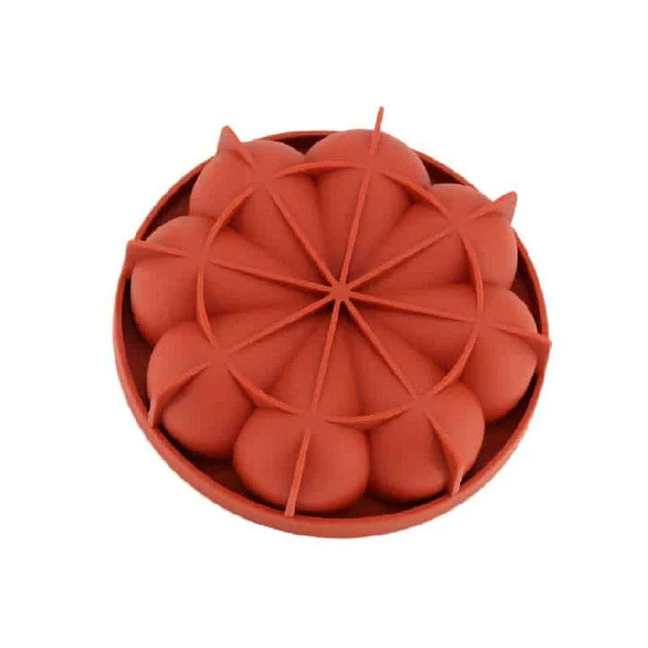 Versatile eco-friendly silicone cake mould with flower design for easy baking and beautiful cake presentations