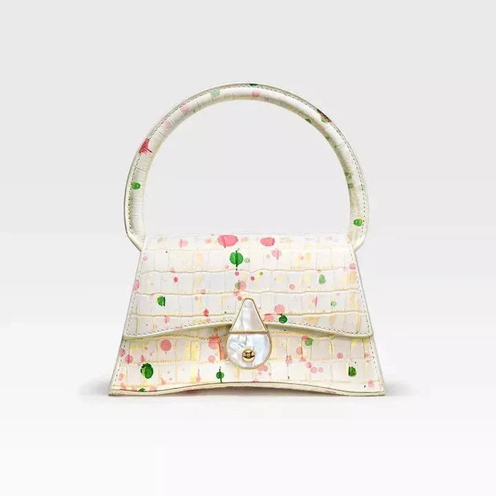 Genuine Leather Half Moon Handbag in Medium and Large Sizes, Featuring Secure Hasp Closure and Stylish Flap Pocket