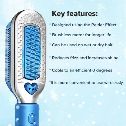 Cold Comb Electric Hair Straightener and Curler with digital temperature control, quick heating, and 360-degree rotatable cord for salon-quality hair styling