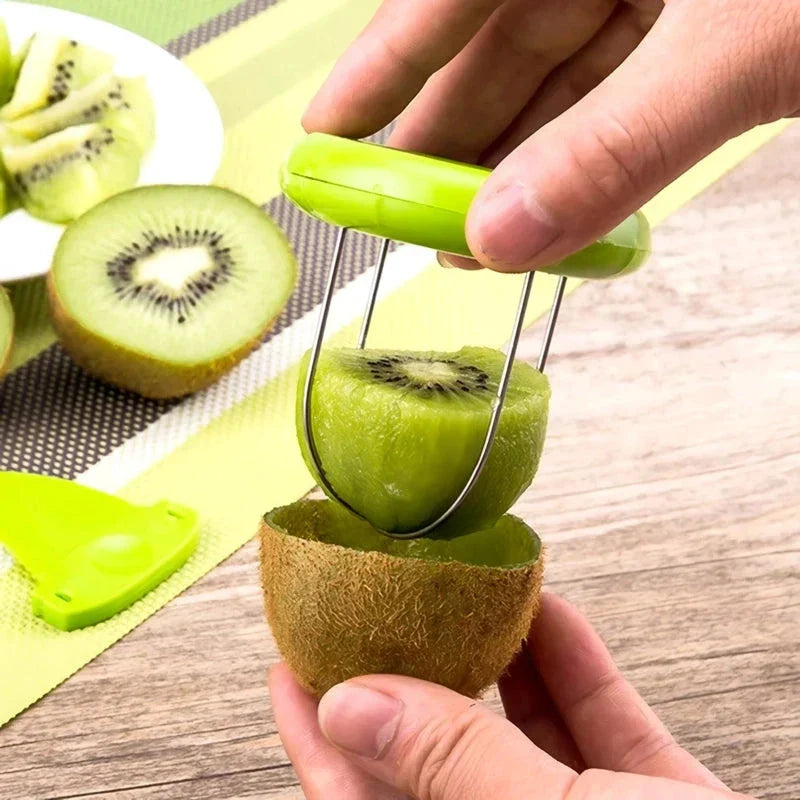A premium kiwi slicer made with high-quality materials, featuring vibrant color options and a compact, ergonomic design for easy fruit preparation.