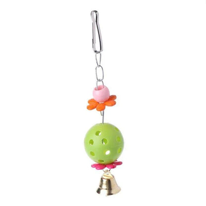 A colorful bird toy with a unique chain-inspired design, perfect for Kiwi bird owners