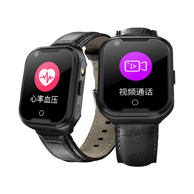 Elderly smart watch with blood pressure monitoring, fall detection, and GPS tracking capabilities