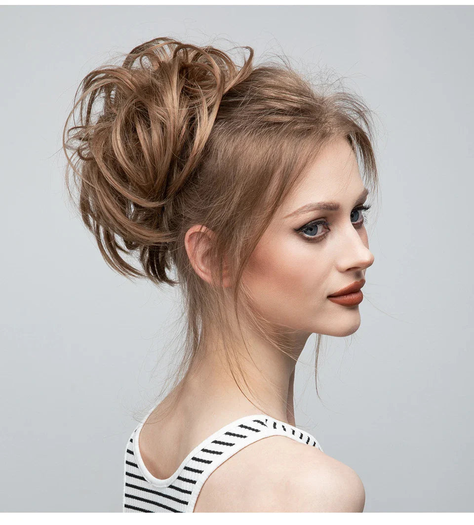 Fluffy and natural-looking hair bun made from premium domestic silk for easy, effortless updos