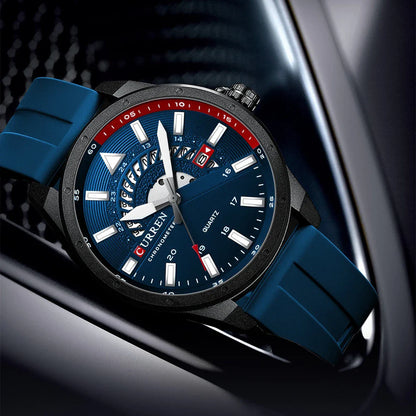 Stylish Kiwi Casual Watch with Silicone Strap, Scratch-Resistant Glass, and Quartz Movement