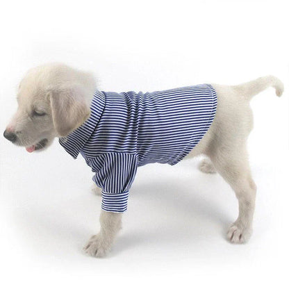 Comfortable and casual striped dog shirt made of soft, breathable Dacron fabric with easy button closure