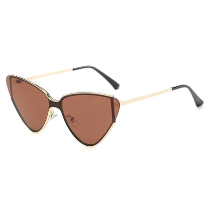 Stylish metal cat-eye sunglasses with premium alloy frames and polycarbonate lenses, offering UV400 protection and a trendy, fashionable look for the discerning Kiwi consumer.
