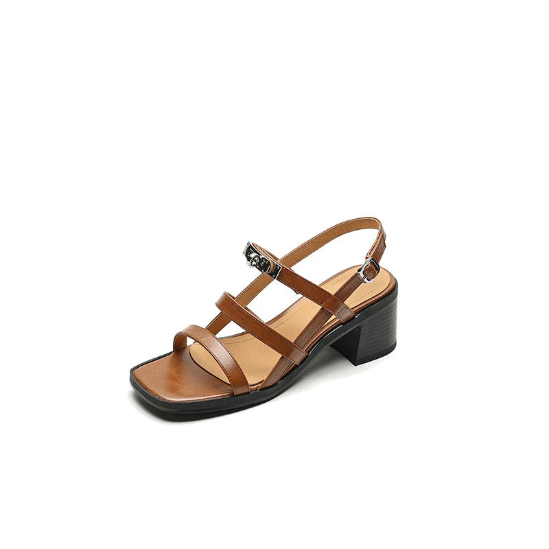 Stylish Kiwi Summer Sandals with a trendy gladiator-style design, durable split leather upper, and rubber outsole for stability and traction.