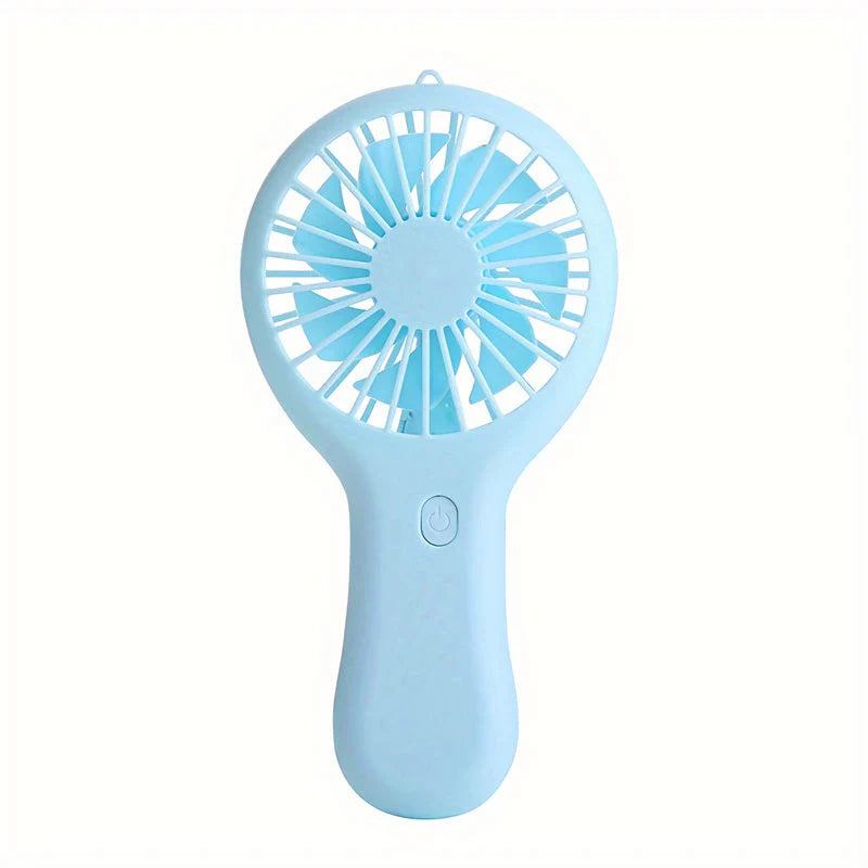 Compact 800mAh Rechargeable Portable Hand Fan in blue colour, perfect for staying cool in the New Zealand summer heat.