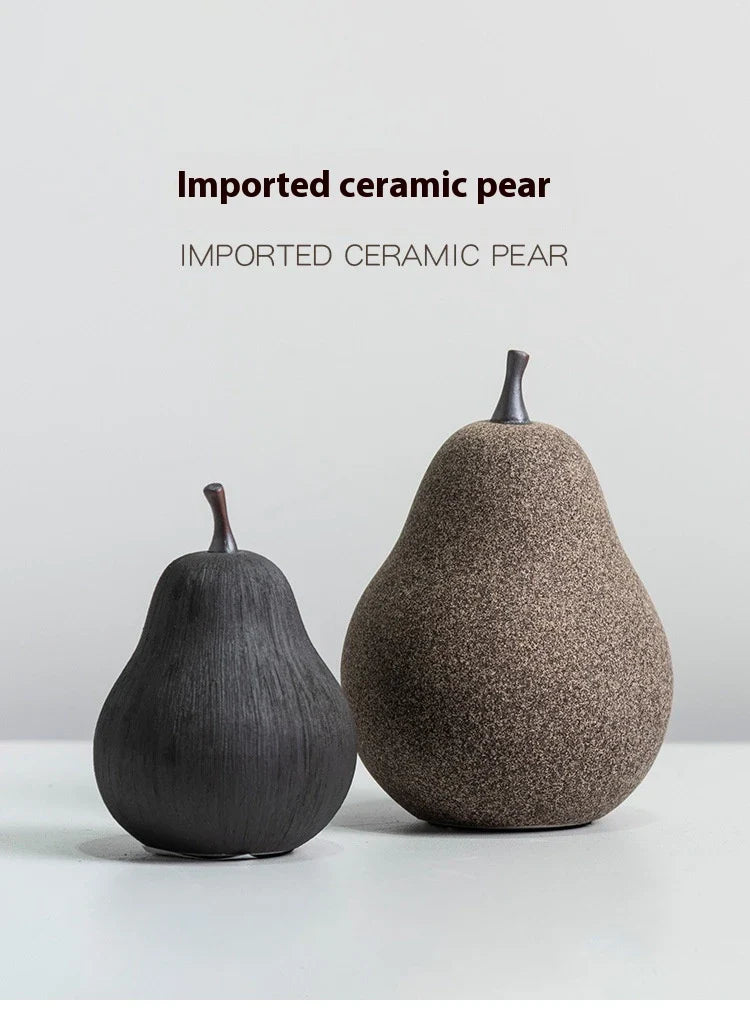 Handcrafted ceramic pear decoration with a sleek, modern design, perfect for adding a touch of natural elegance to any Kiwi home