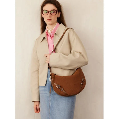 Stylish and Versatile NZ Leather Crossbody Bag by Trendha with Chic Design, Spacious Compartment, and Secure Zipper Closure