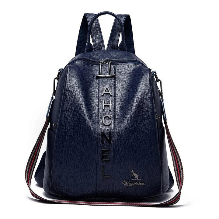 Stylish and eco-friendly PU leather backpack with multiple pockets and adjustable straps, perfect for Kiwi commuters