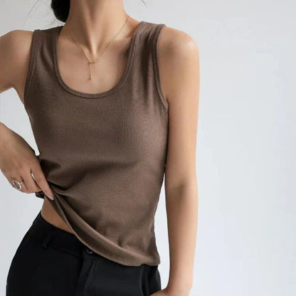 Stylish and versatile solid color tank top with chic strap detail, perfect for Kiwi summer fashion